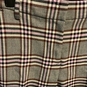 Derek Lam Plaid Trousers in Pink and Black